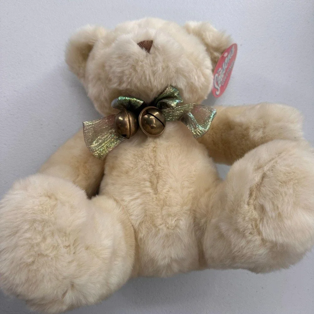 Seasons Greetings Teddy‎ Bear Jingle Bell Bow Plush 12